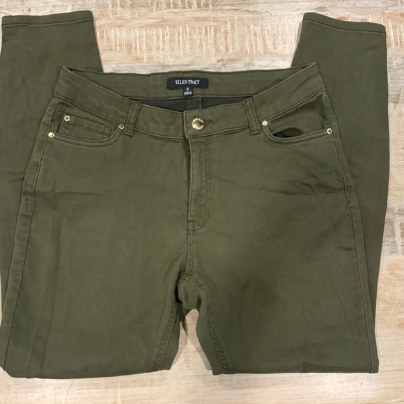 Ellen Tracy Skinny Jeans Green Sz8 - Picture 2 of 6